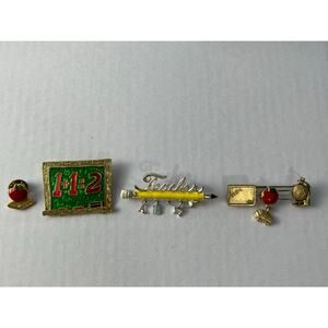 VTG Teacher Brooch Pin Lot of 4 Apple ABC Chalkboard School